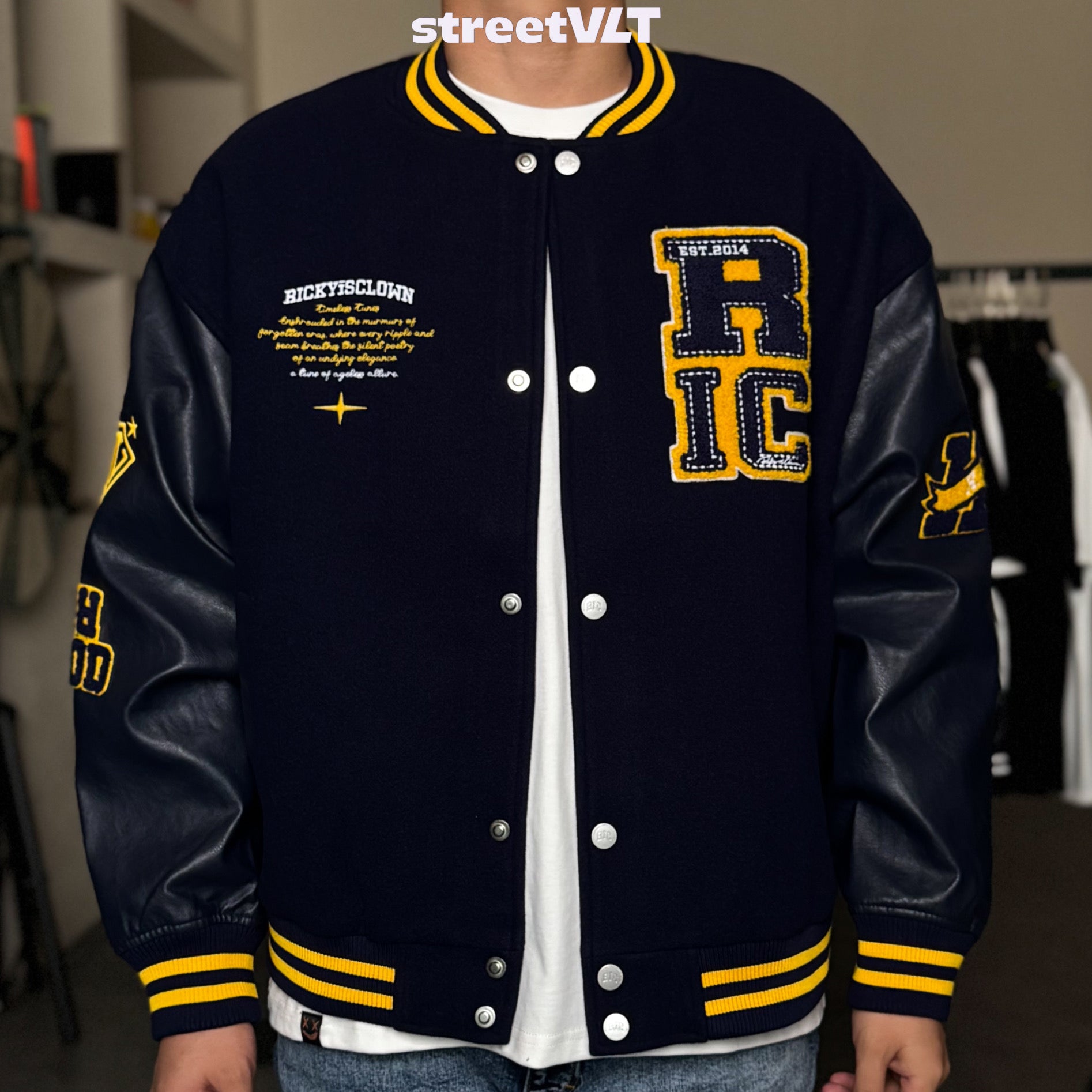 Ricky is Clown Richood Towel Embroidered Baseball Jacket