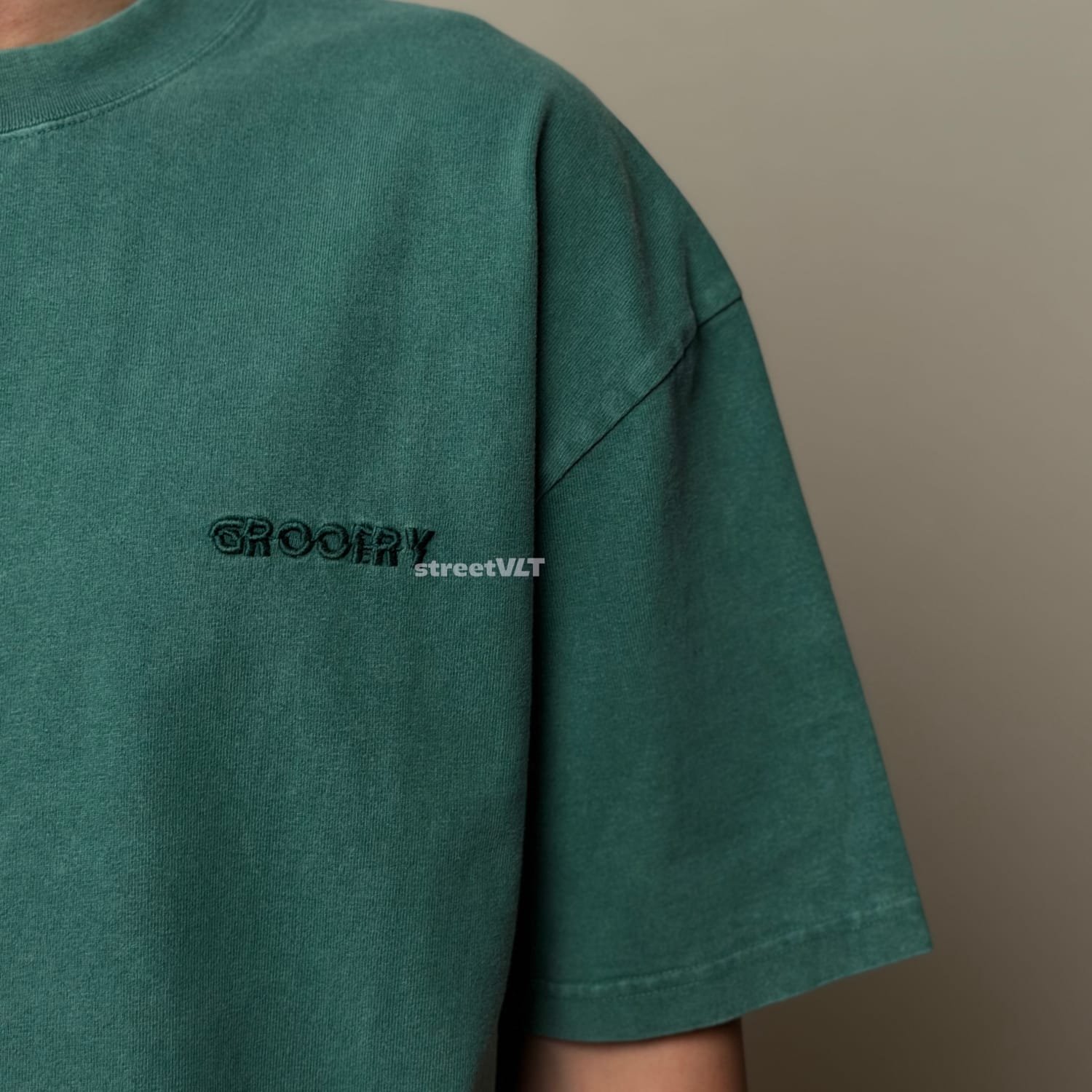 Gro Grocery Sand Washed Painted Slogan Tee