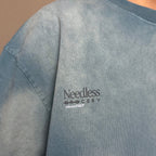 Gro Grocery x Needless Painted Washed Logo Teal Blue Tee