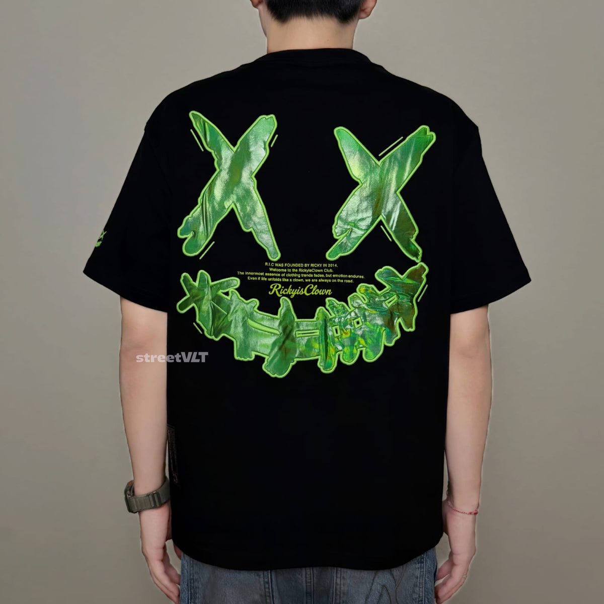 Ricky is Clown Dazzling Green Glow in the Dark Tee