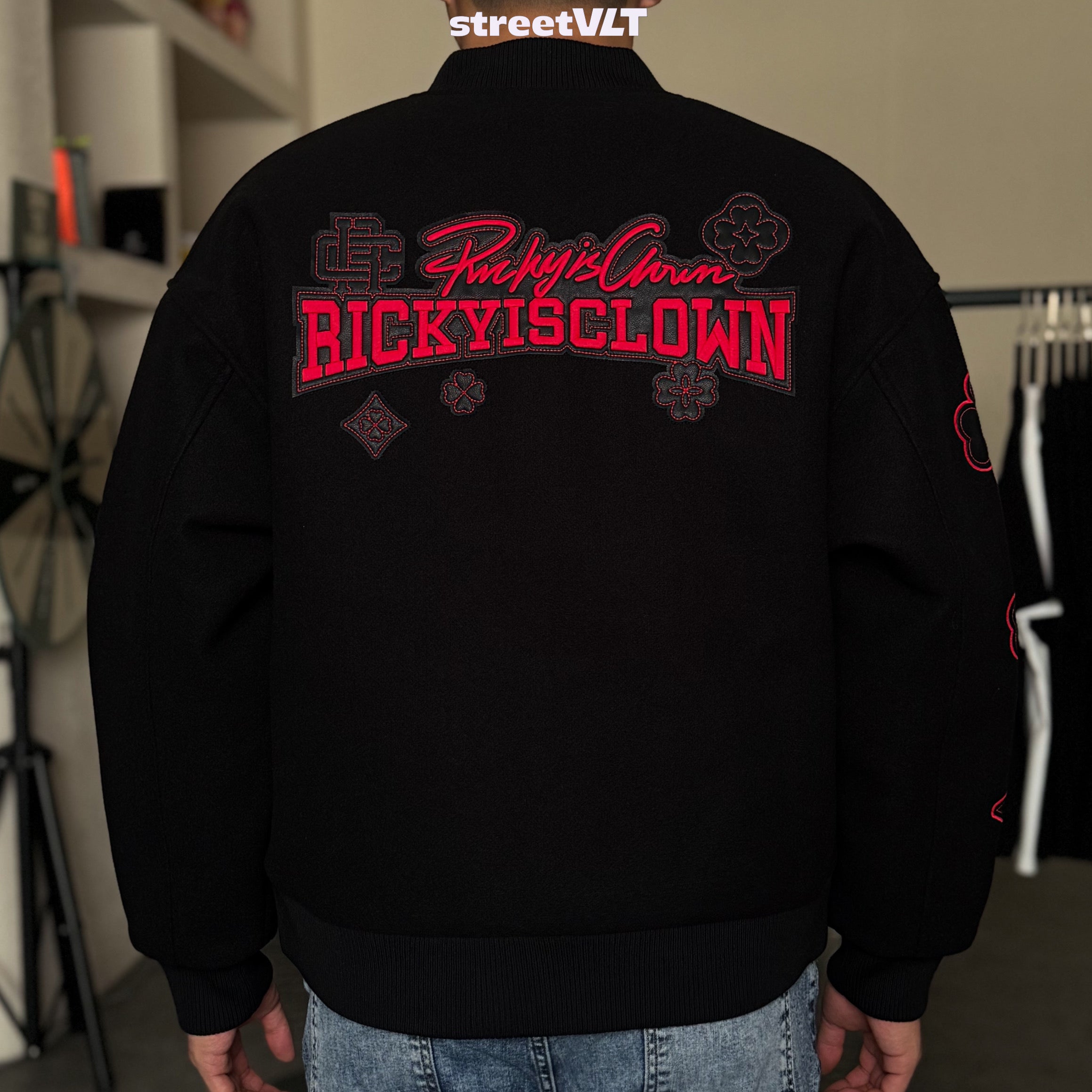 Ricky is Clown Leaf Clover Baseball Jacket