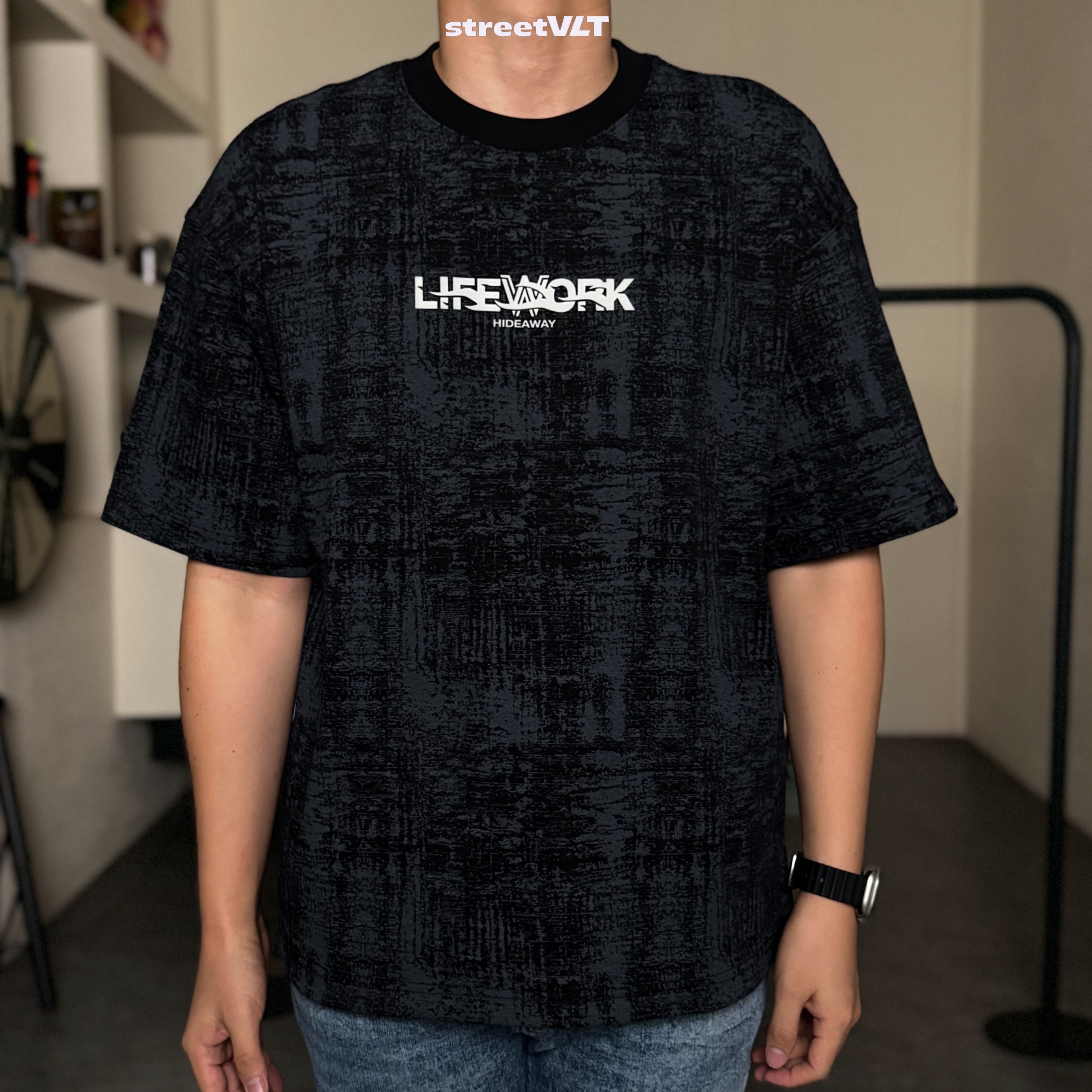Life Work Korea Fog Font Tee