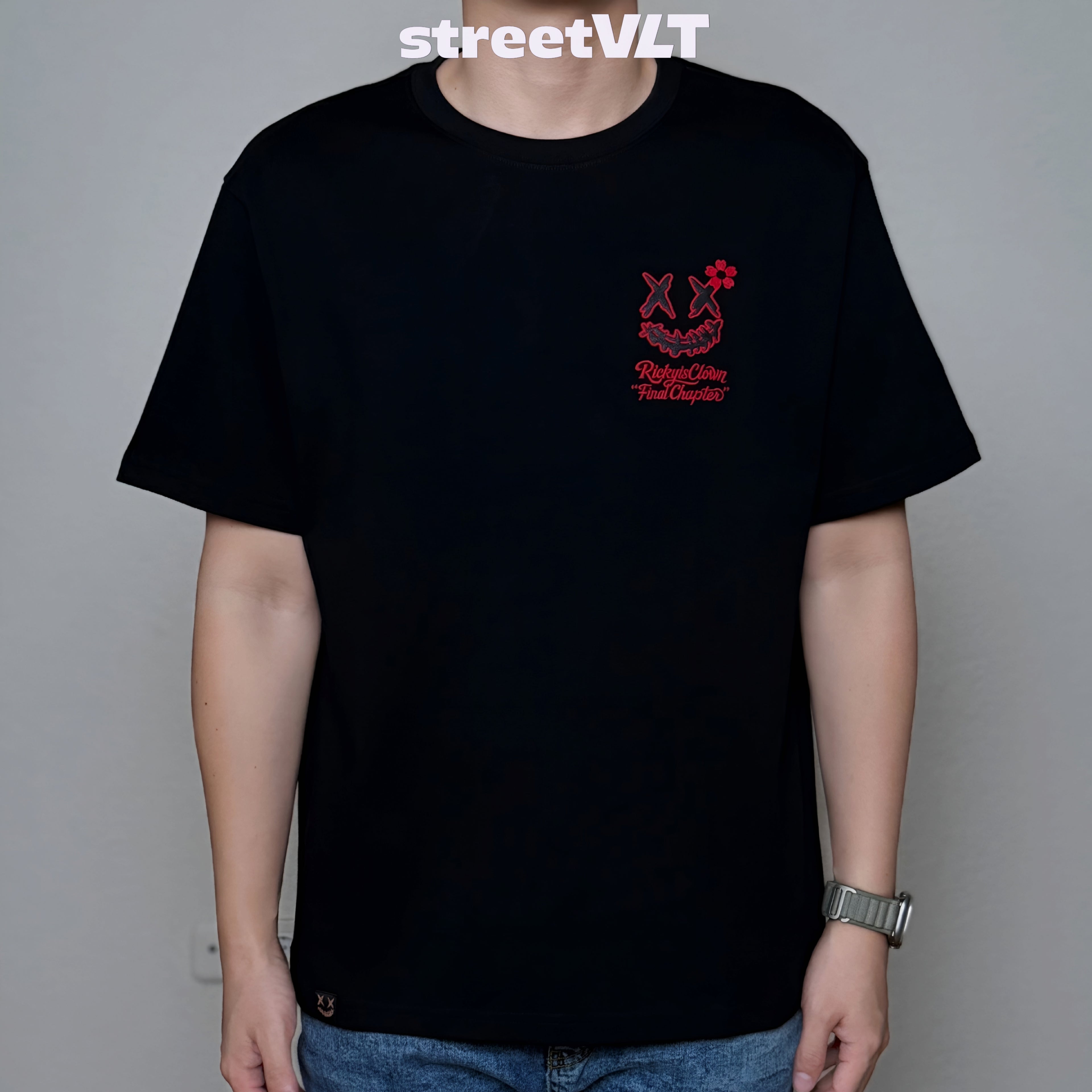 Ricky is Clown New Year Floral  Embroidered Tee