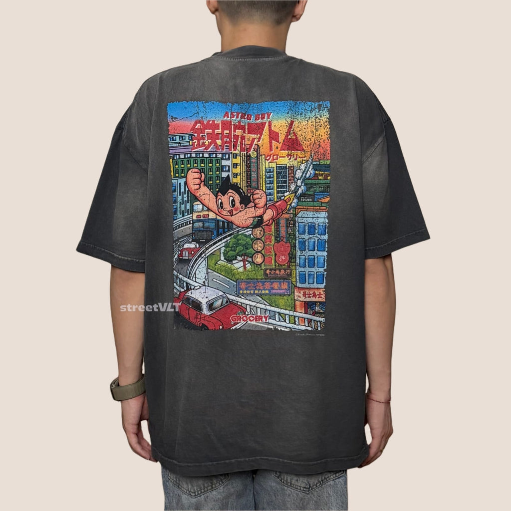 Gro Grocery X Toy Qube Astro Boy Hong Kong Poster Washed Tee