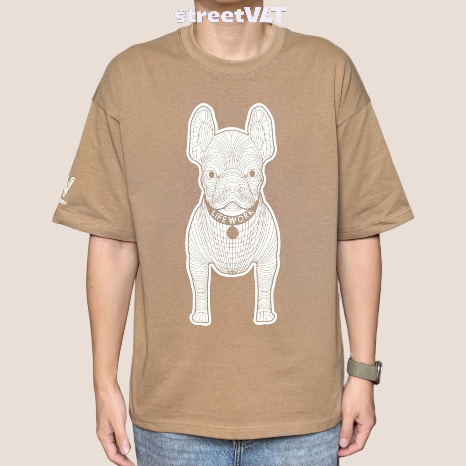 Life Work Korea Silket Big Radog 26 Dark Beige Tee
