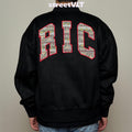 Ricky is Clown Suede Ethnic Patchwork Baseball Uniform Varsity Jacket