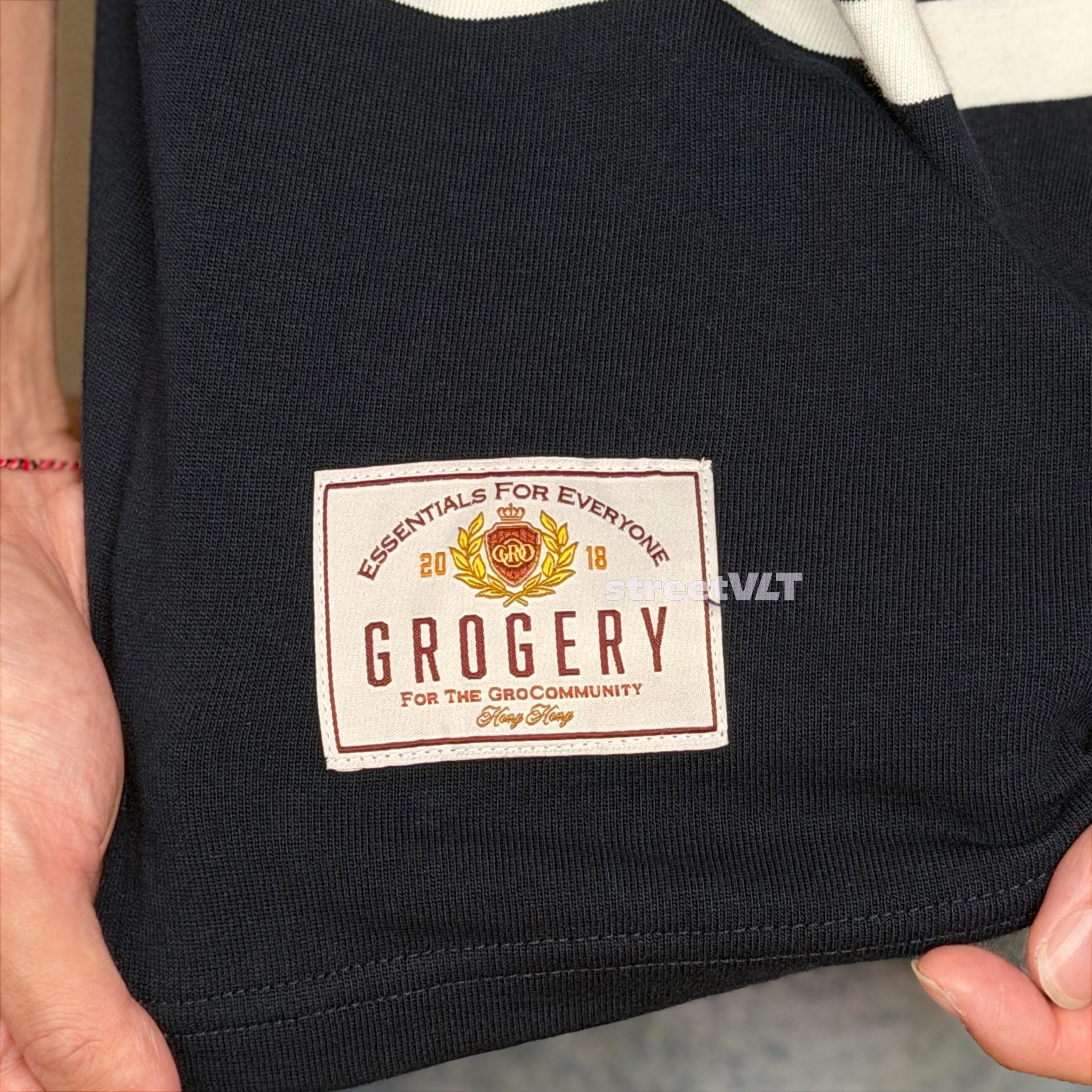 Gro Grocery College Logo Stripe Polo Shirt
