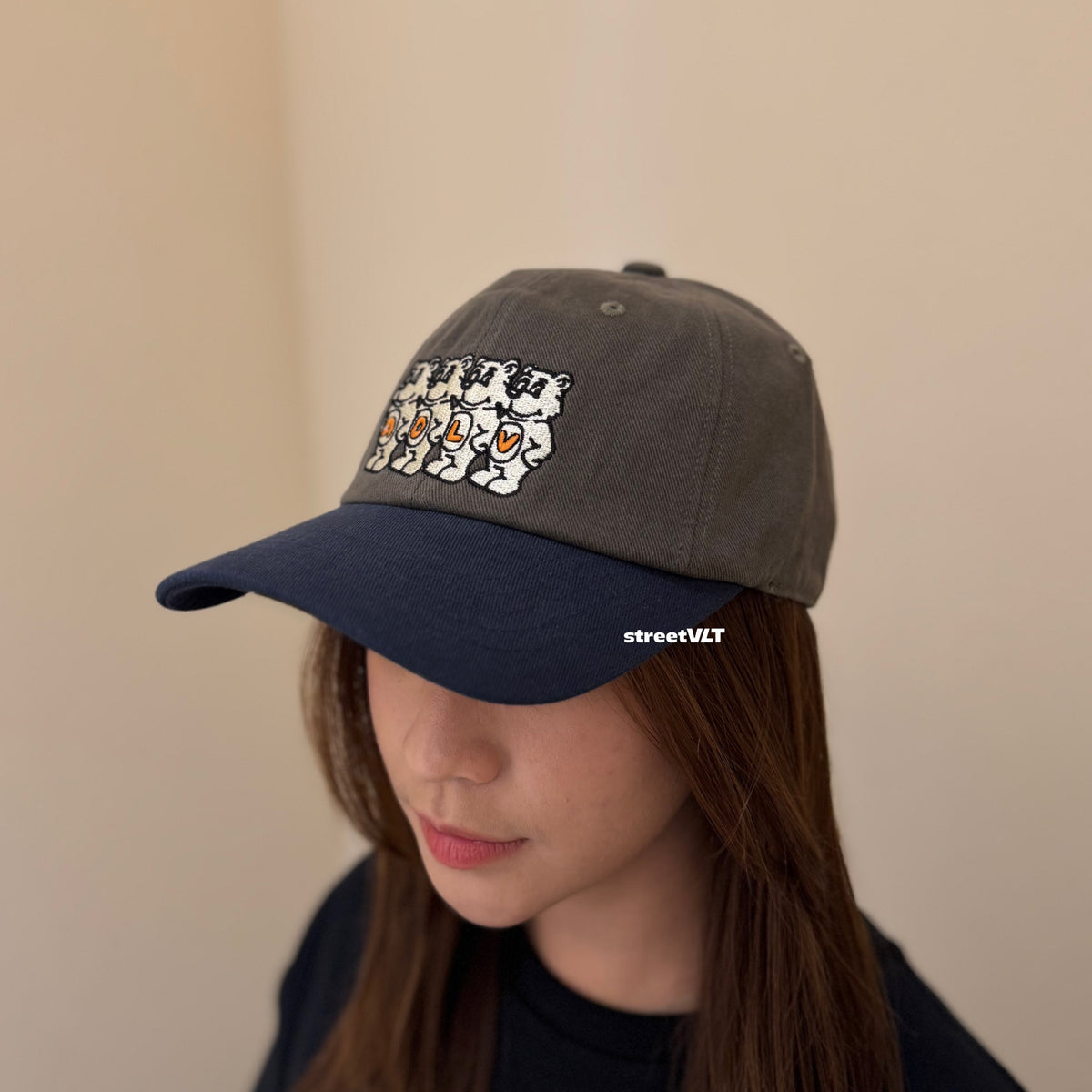 ADLV AC Bear Embroidery Two Tone Ball Cap Acme De La Vie
