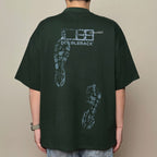 Doubleback Shoeprint Oversized Dark Green Tee
