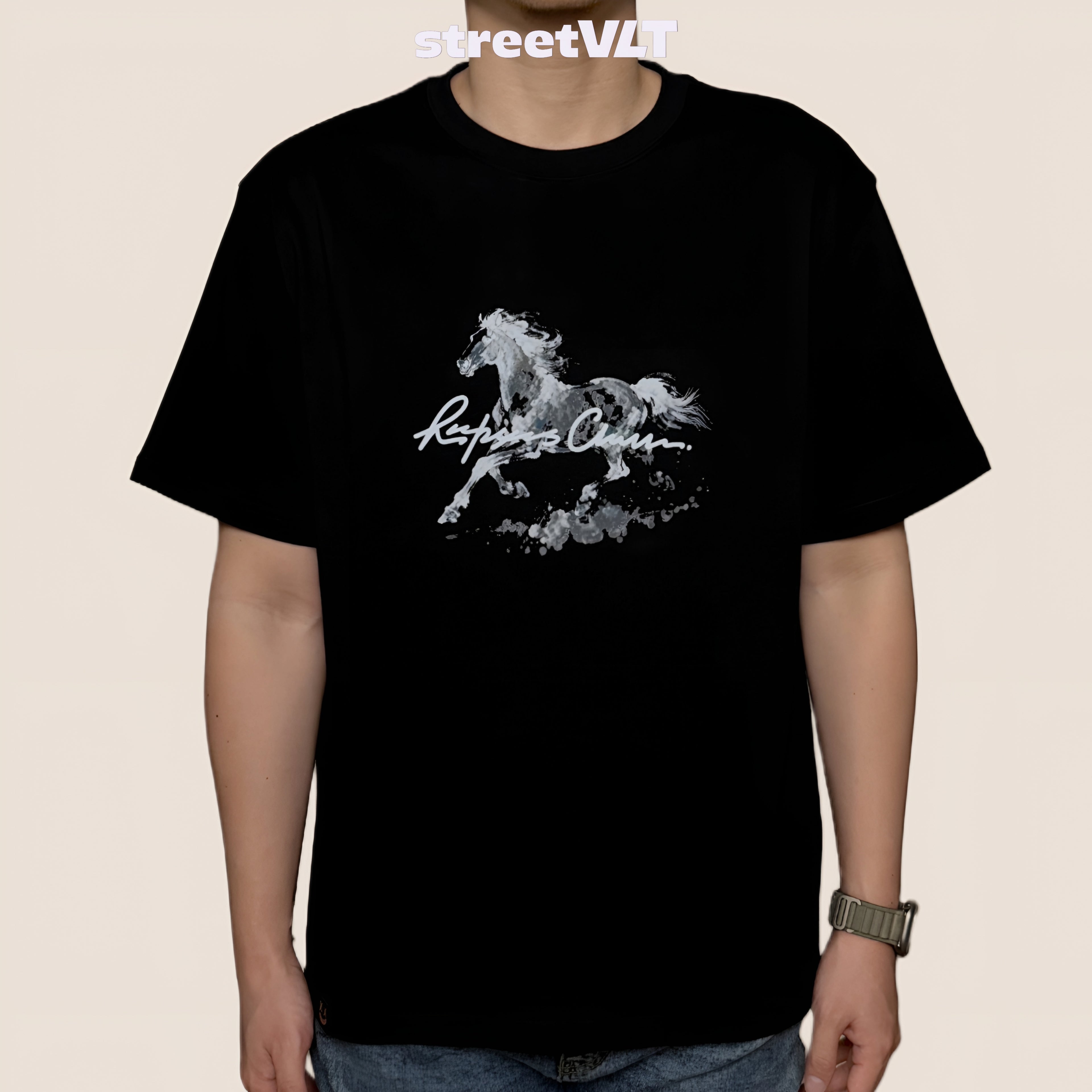 Ricky is Clown Ink Shadow Horse Flying Print Tee