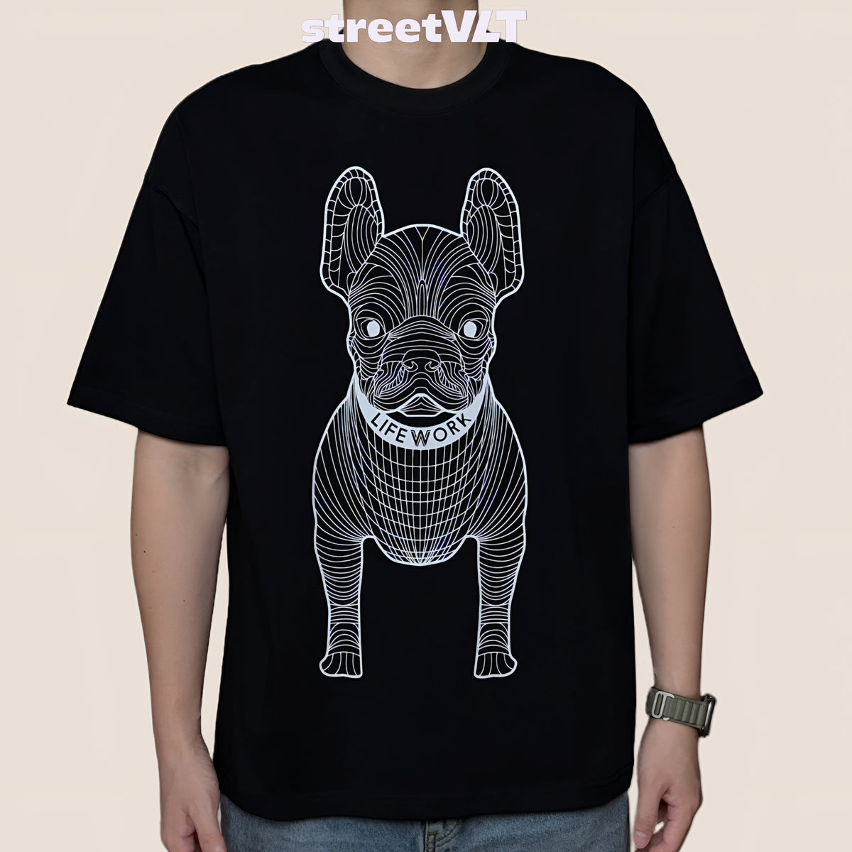 Life Work Korea Big Radog Jet Black Tee