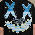 Ricky is Clown Blue Feather Floral Tear Tee
