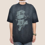 Gro Grocery Washed Beethoven Graphic Faded Tee