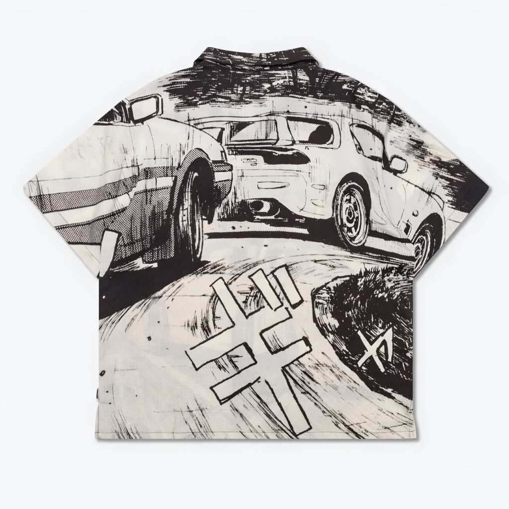 Gro Grocery Tarmac Initial D 86 vs FD Short Sleeve Shirt