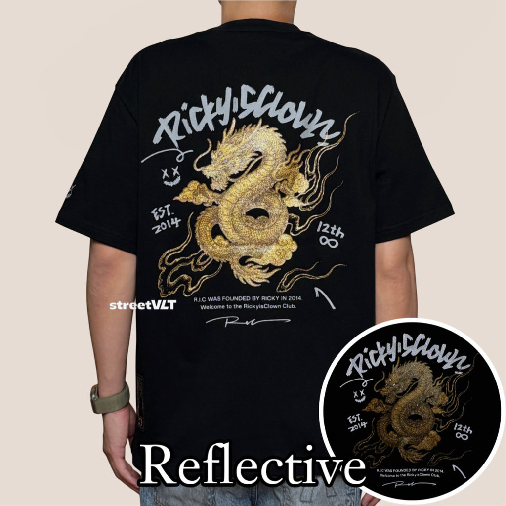 Ricky is Clown Gold Powder Dragon Embroidered Tee