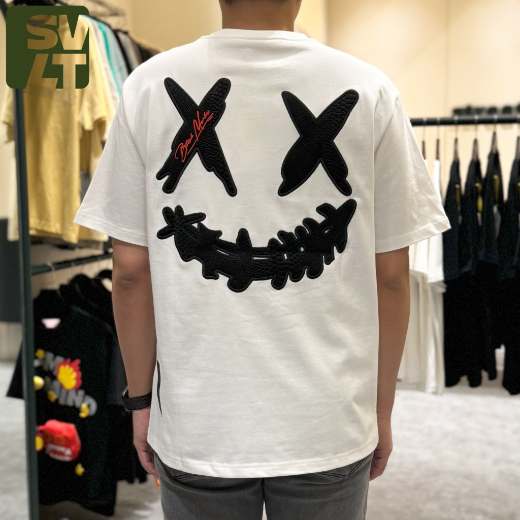 RIC Ricky is Clown Black Mamba Diablo Snakeskin Embroidery White Tee