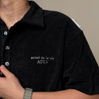 ADLV  Terry Logo Embo Short Sleeve Colar T-Shirt
