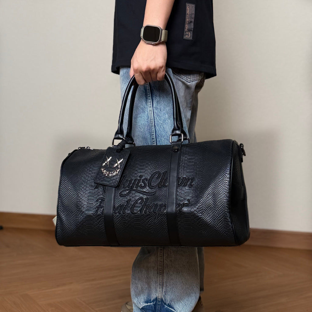 RIC Ricky is Clown Snake Leather Mamba Duffle Hand Bag