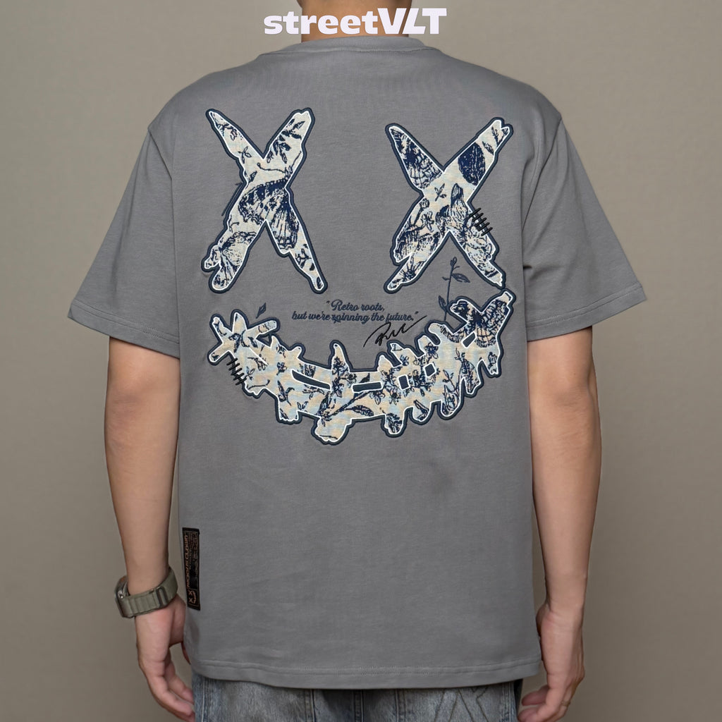 Ricky is Clown Blue and White Porcelain Applique Embroidered Tee 2 Original