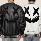 Ricky is Clown Black Mamba Snakeskin Embroidered Crocodile Varsity Jacket