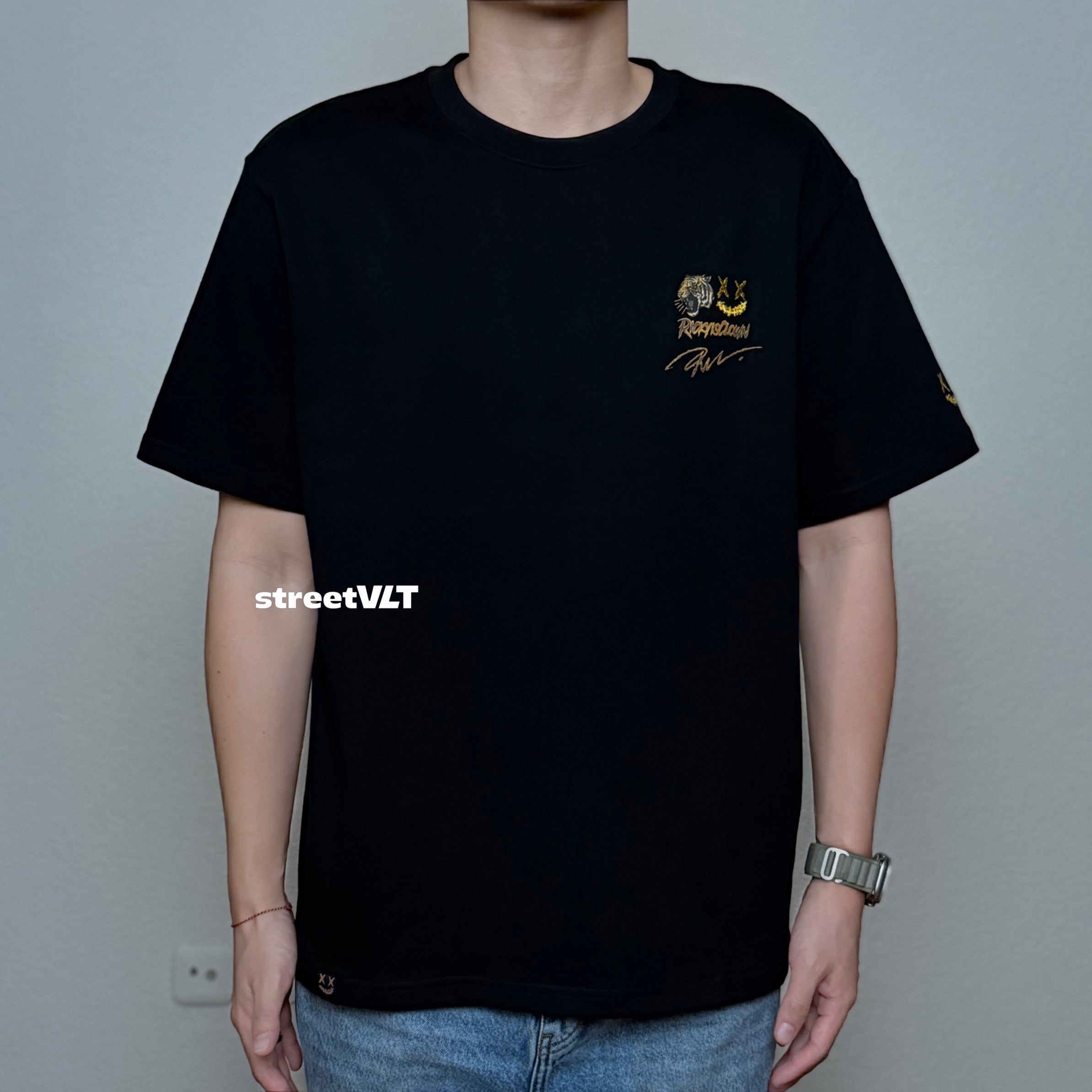 Ricky is Clown Golden Tiger Roar Embroidered Tee