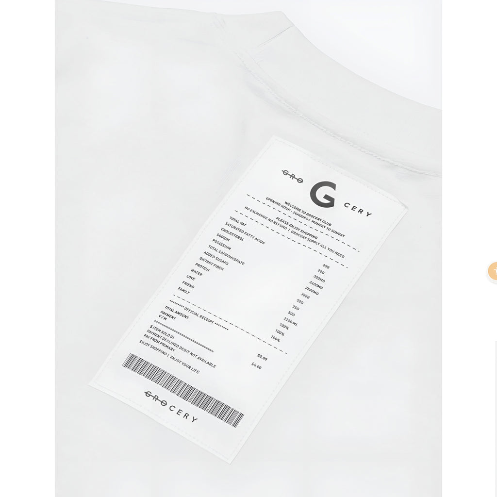Gro Grocery 001 Invoice White Tee