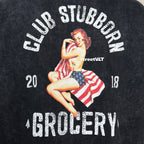 Gro Grocery X Club Stubborn American Girl Graphic Boxy Washed Tee