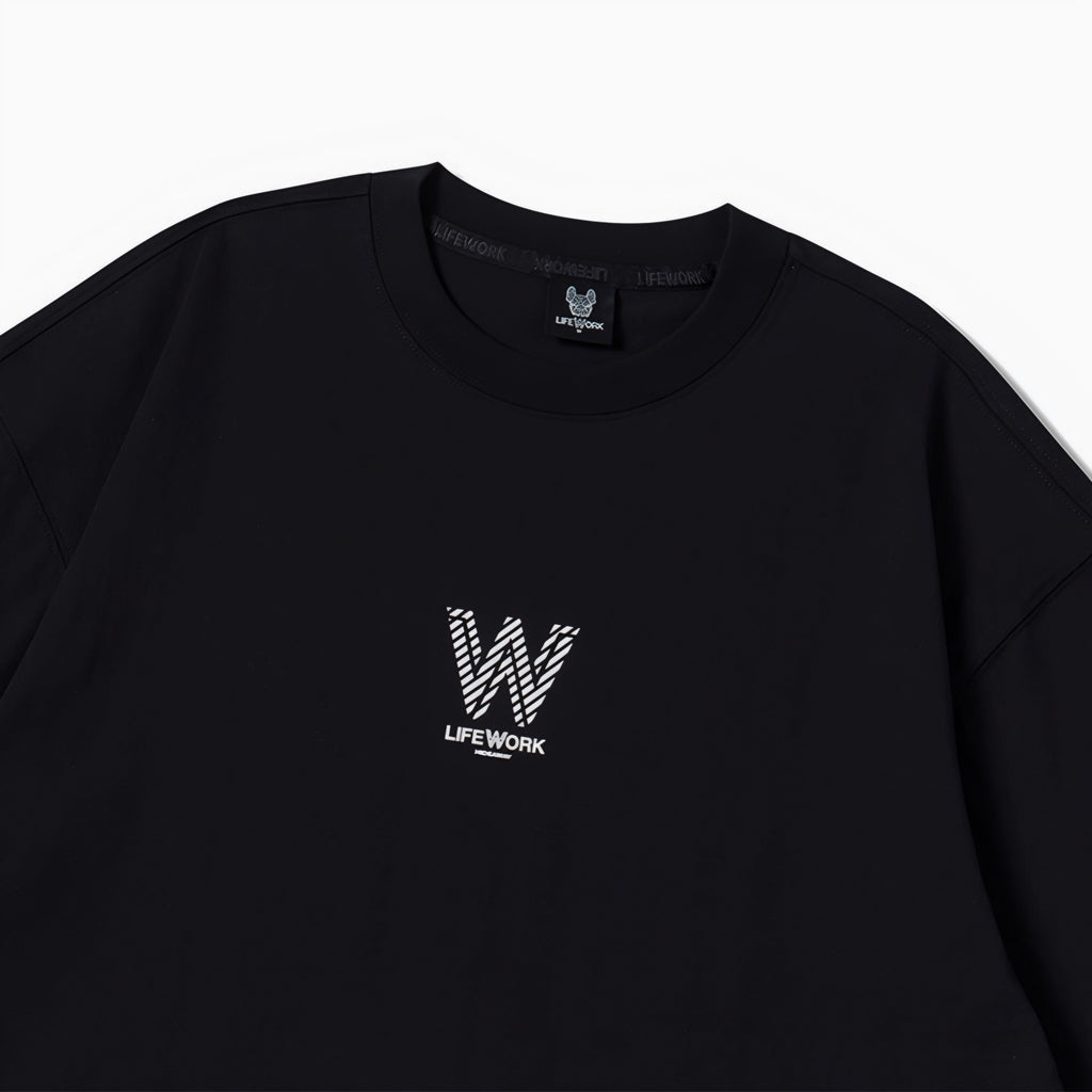 Life Work Korea W Stripe Logo Tee