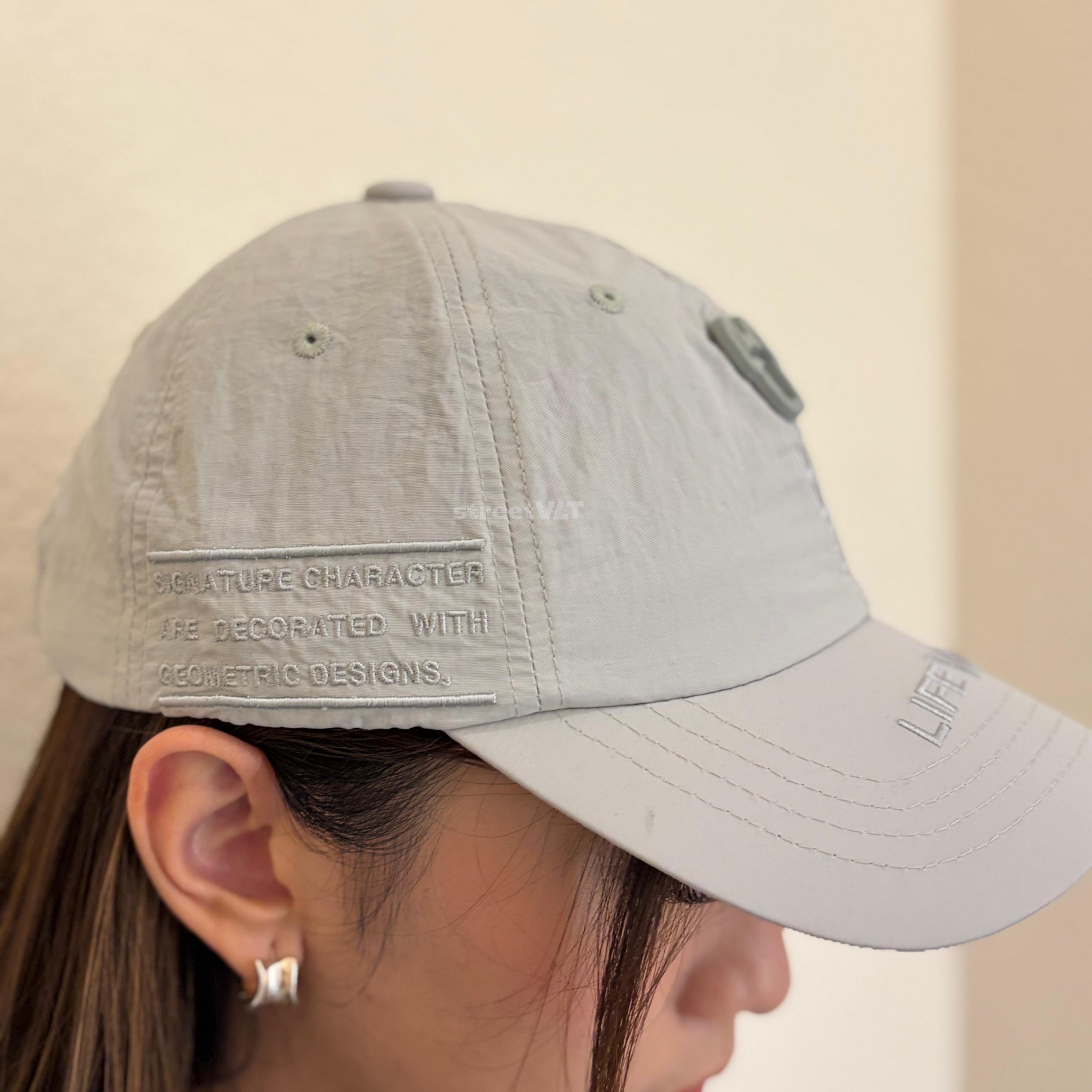 Life Work Korea Metal Washer Embroidered Light Grey Cap
