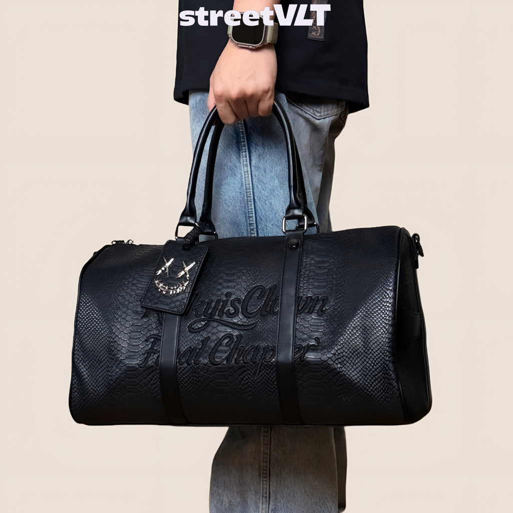 RIC Ricky is Clown Snake Leather Mamba Duffle Hand Bag