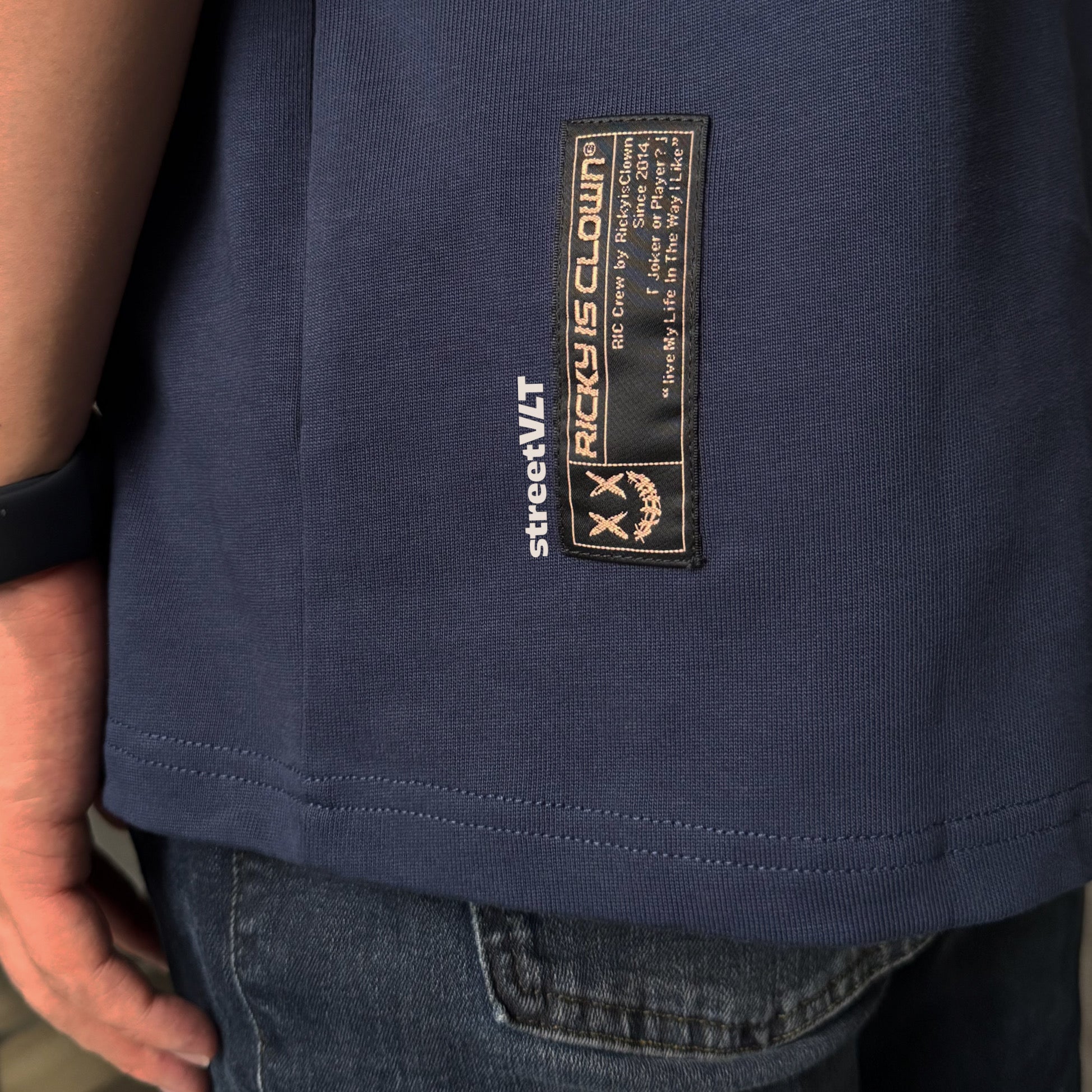 Ricky is Clown Basic Rip Simple Logo Embroidered Tee