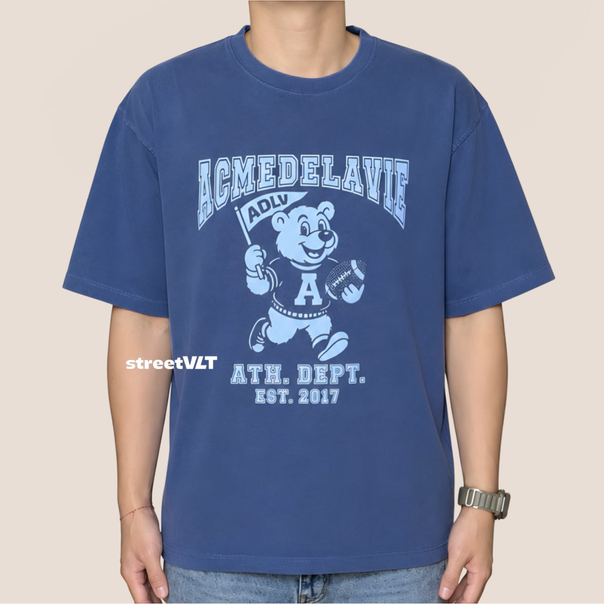 ADLV Football AC Bear Pigment Short Sleeve T-Shirt Acme De La Vie