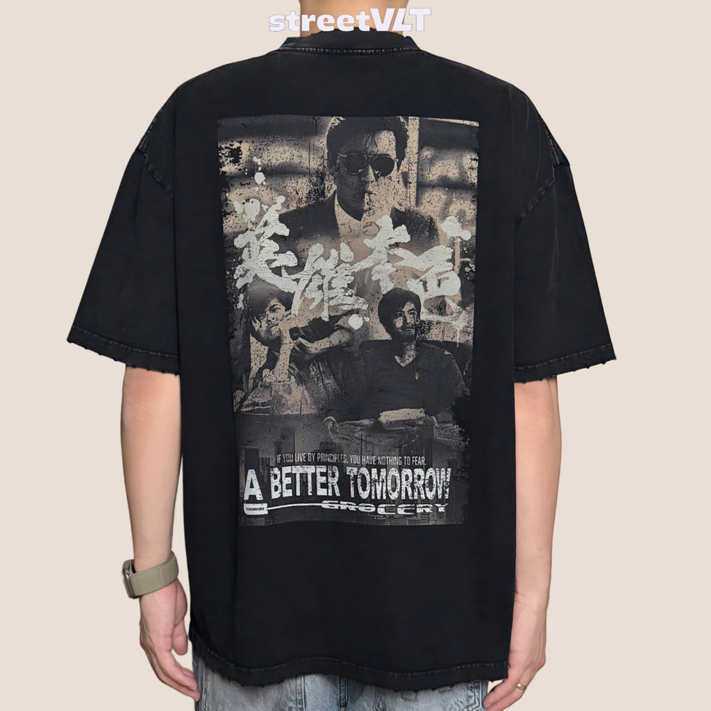 Gro Grocery X Toomore a Better Tomorrow Movie Poster Washed Tee