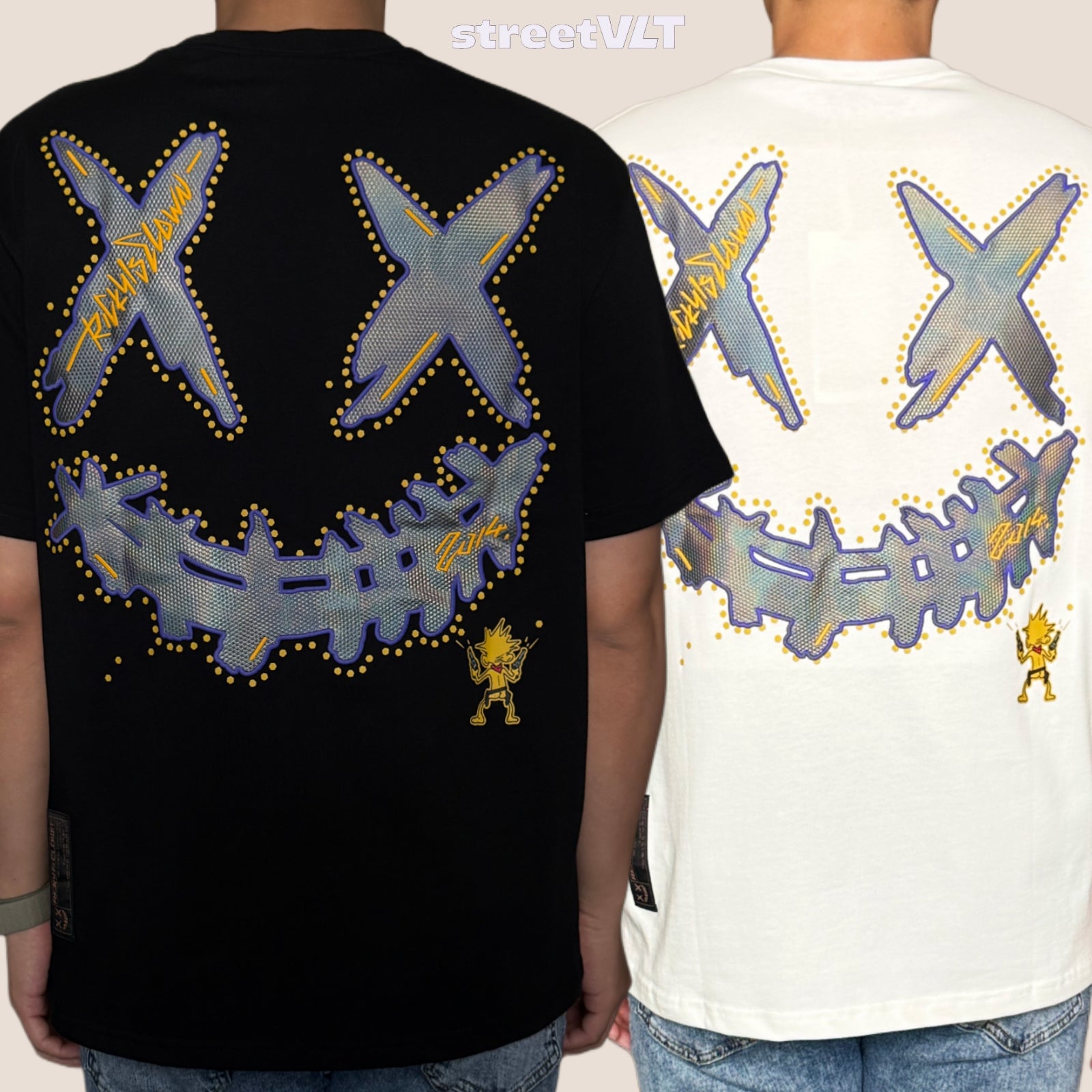 Ricky is Clown Colorful Skin Patch Embroidered Pineapple Head Tee