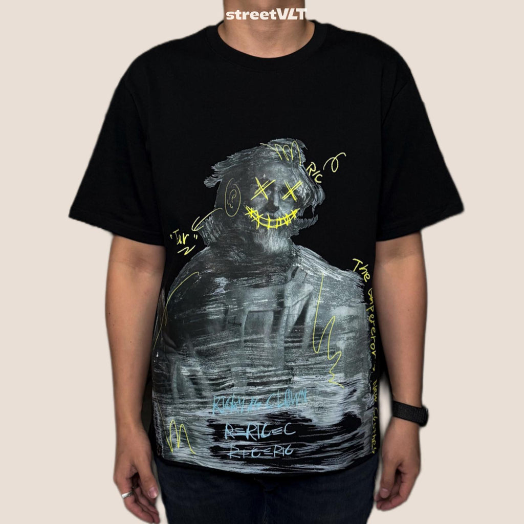 Ricky Is Clown Einstein Statue Emperor Black Tee