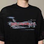 Doubleback Car Paint Scratch Oversized Black Tee