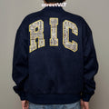 Ricky is Clown Suede Ethnic Patchwork Baseball Uniform Varsity Jacket
