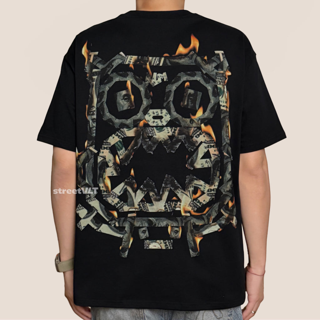 Calmmind Monster Burning Dollar Tee