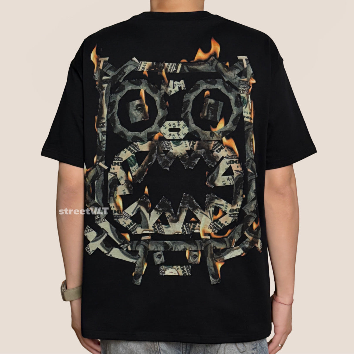 Calmmind Monster Burning Dollar Tee