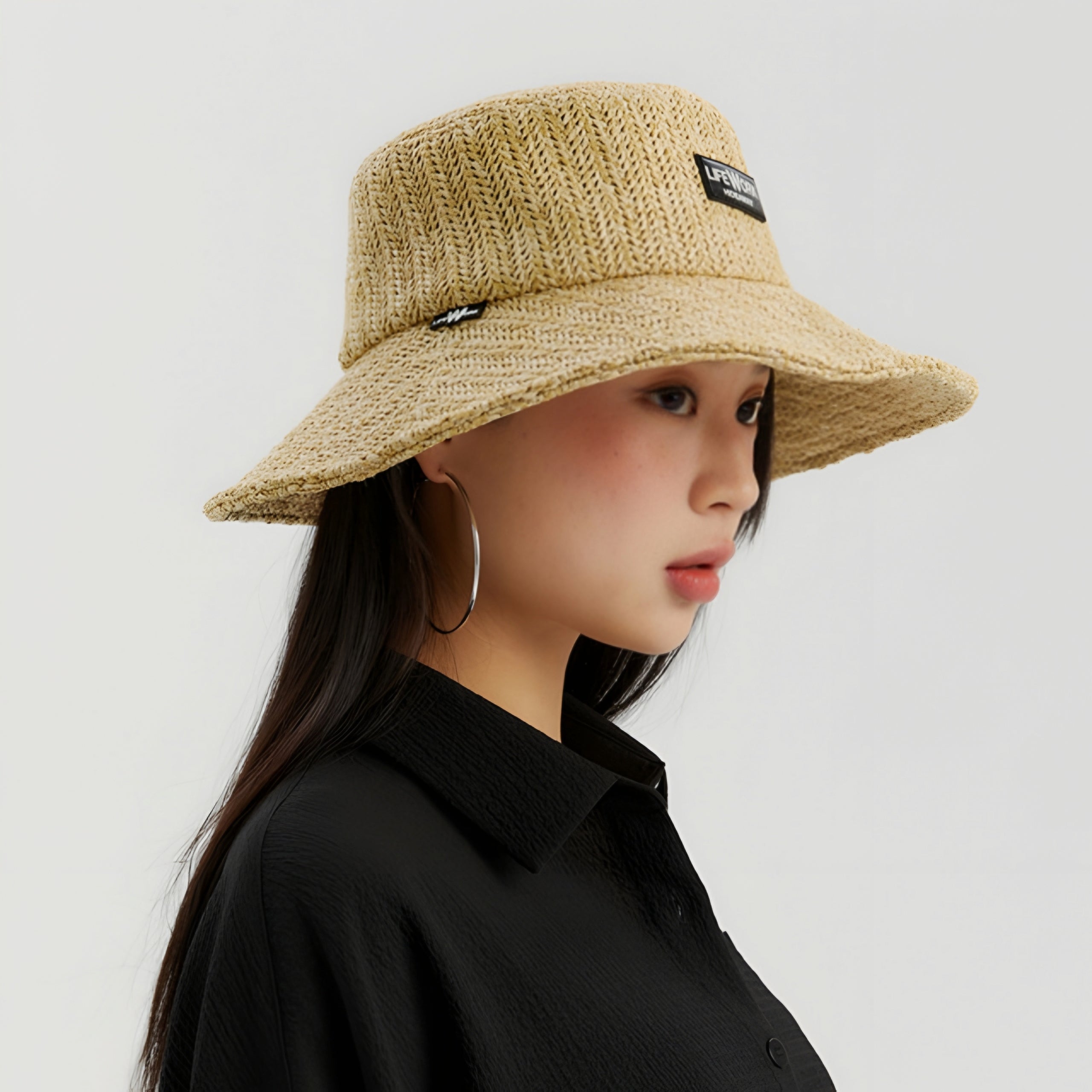 Life Work Korea Rattan Webbing Raffia Bucket Hat