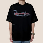 Doubleback Car Paint Scratch Oversized Black Tee