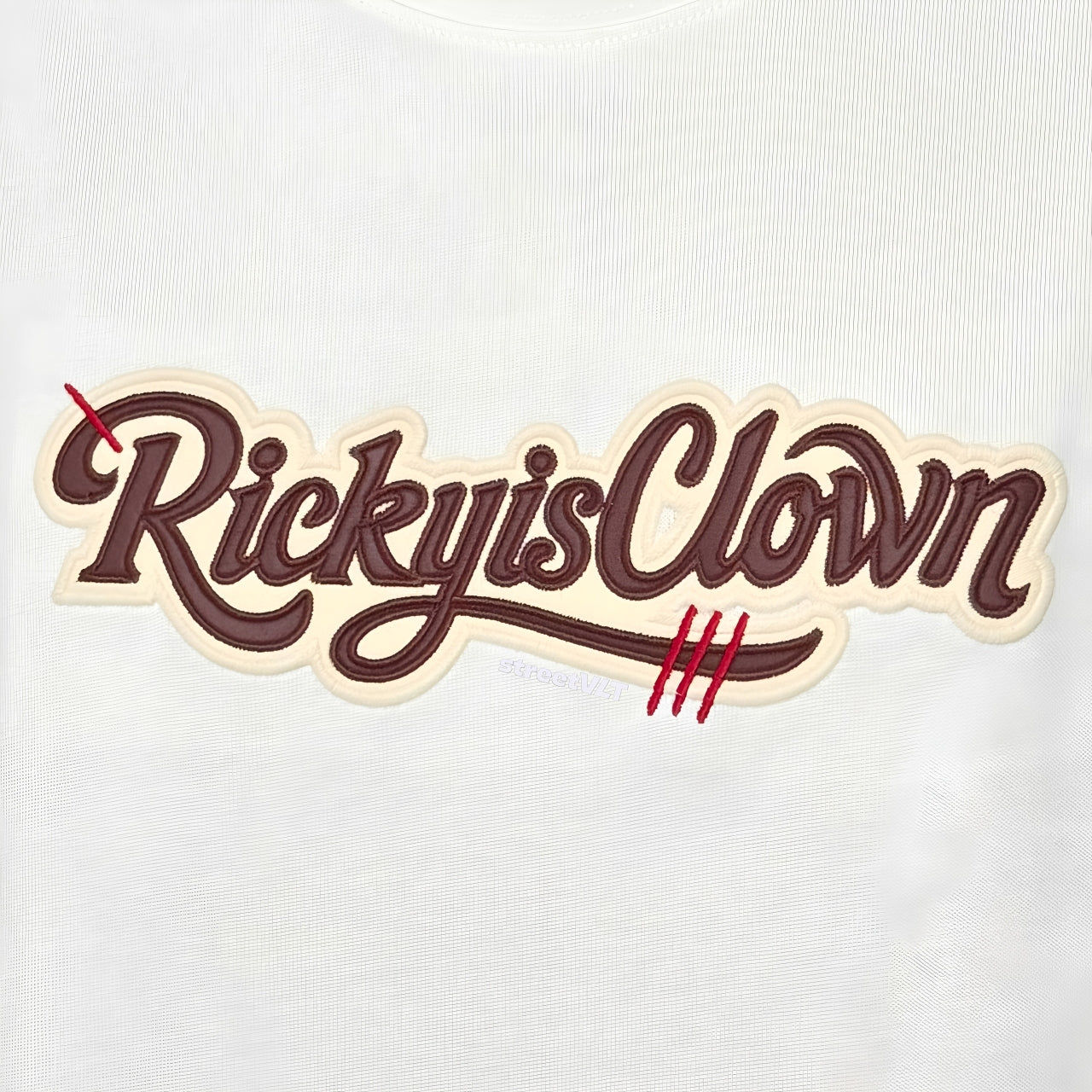 Ricky is Clown Overlapping Scarlet Tee