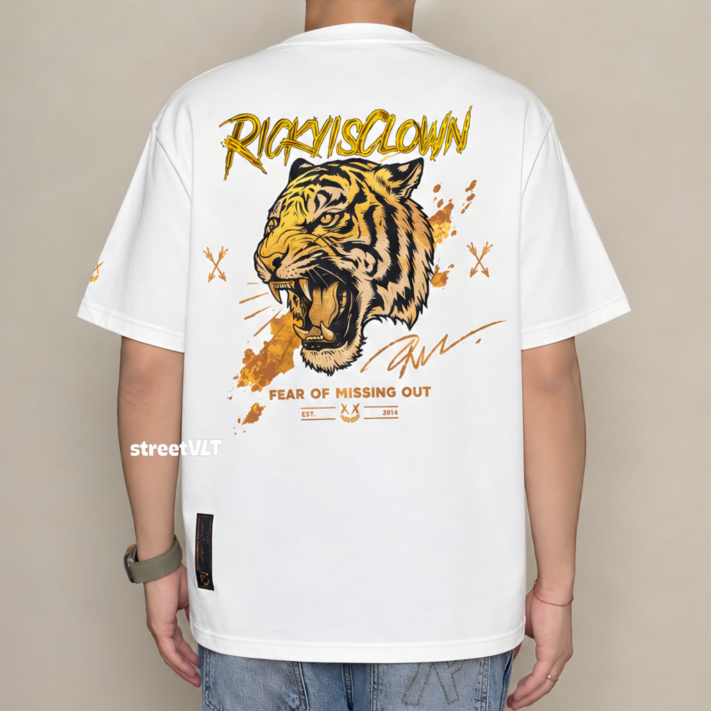 RIC Ricky is Clown Golden Tiger Roar Embroidered Tee