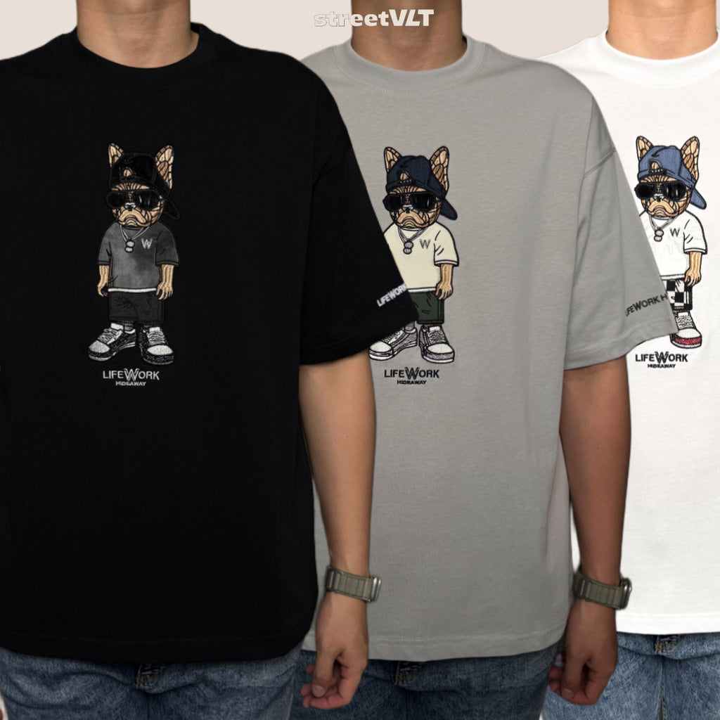 Life Work Korea Snap Hip Dog Tee