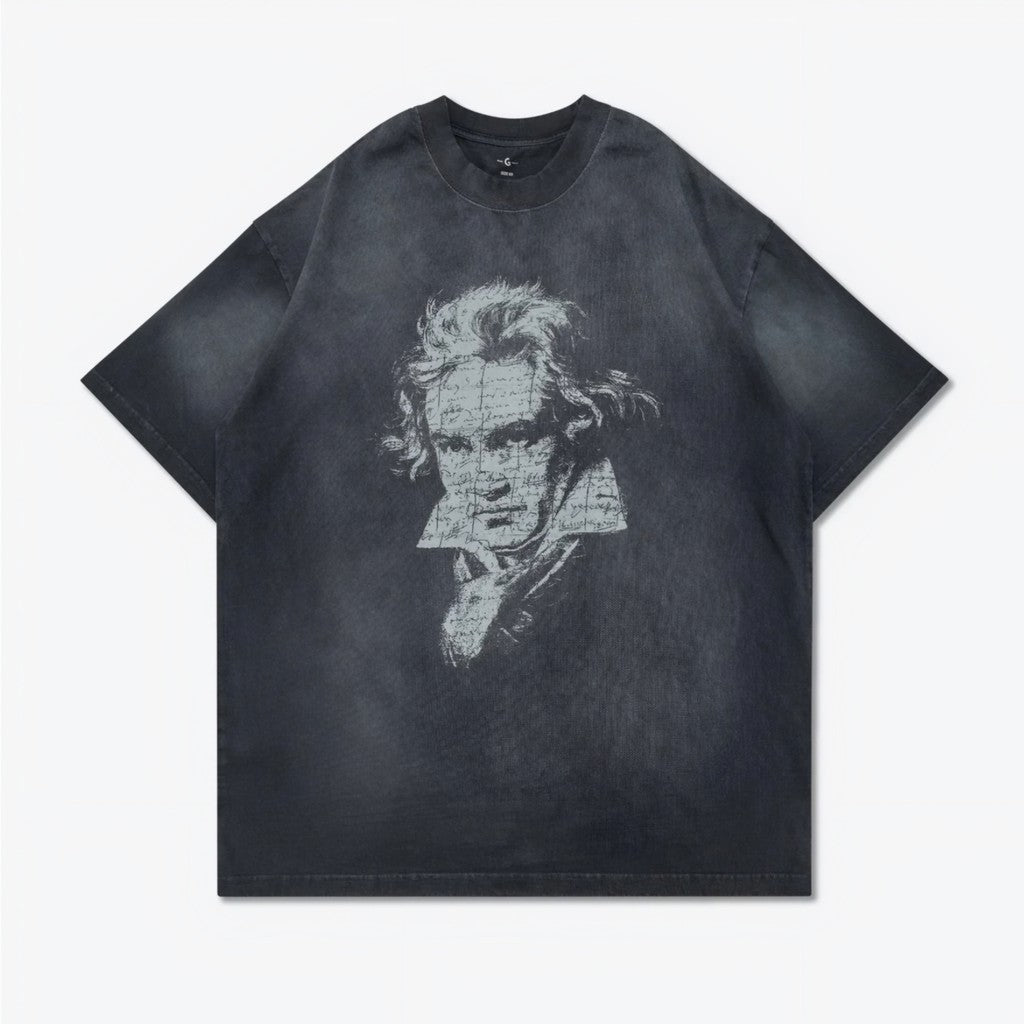 Gro Grocery Washed Beethoven Graphic Faded Tee