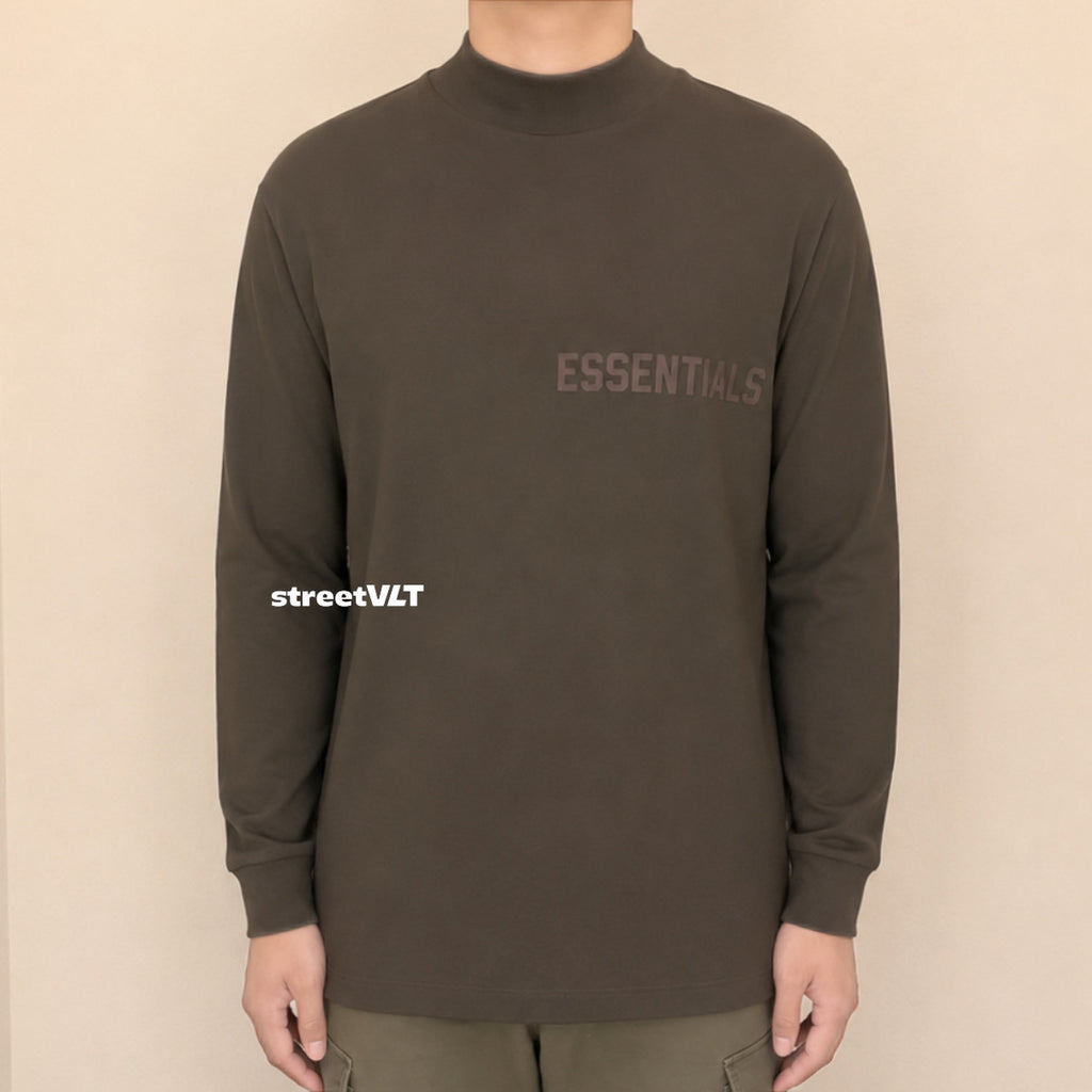 Essentials Off Black Long Sleeve Crewneck Tee