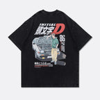 Gro Grocery Tarmac Initial D Takumi Fujiwara AE86 Washed Graphic Tee
