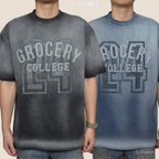 Gro Grocery Washed College Patchwork Sun Faded  Tee