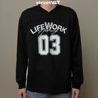 Life Work Korea Mesh block V-neck Jersey Tee