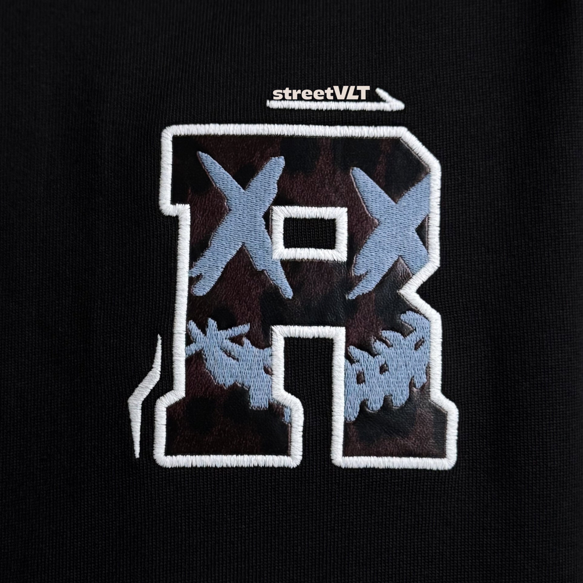Ricky is Clown Shadow Claw Leopard Embroidered Leather Tee